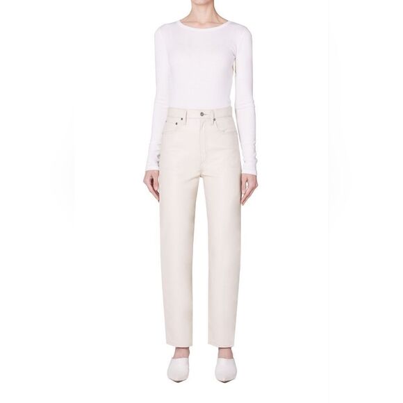 Agolde Recycled Leather 90's Pinch Waist Pants In Powder Size 30 NWT - Picture 5 of 15